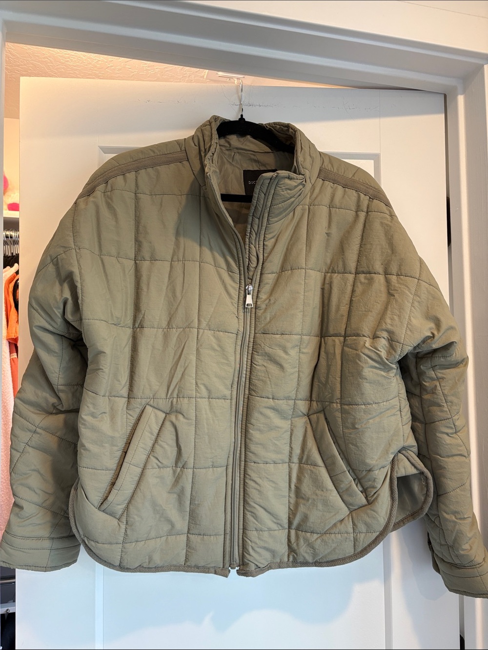 Quilted Puffer Jacket in Sage Green